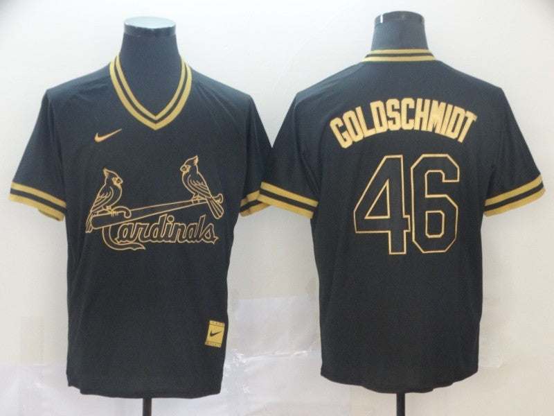 Men's St. Louis Cardinals Paul Goldschmidt #46 Black Baseball Jersey